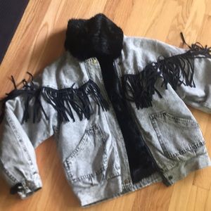 VINTAGE Reversible Fur & Leather Jean Jacket